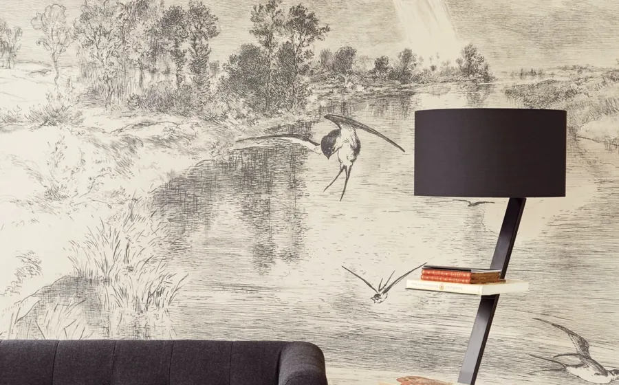 Japandi woonstijl met zwarte bank