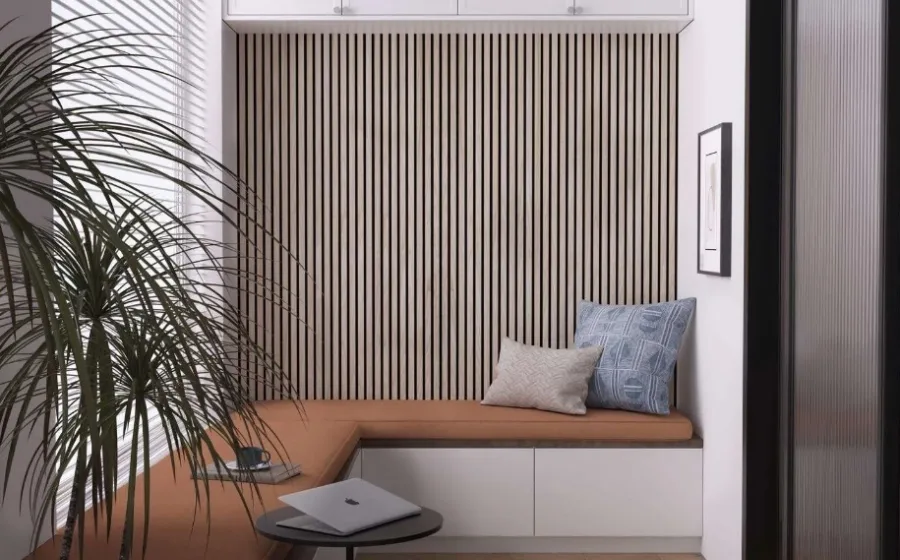 Blend wandpanelen zithoek