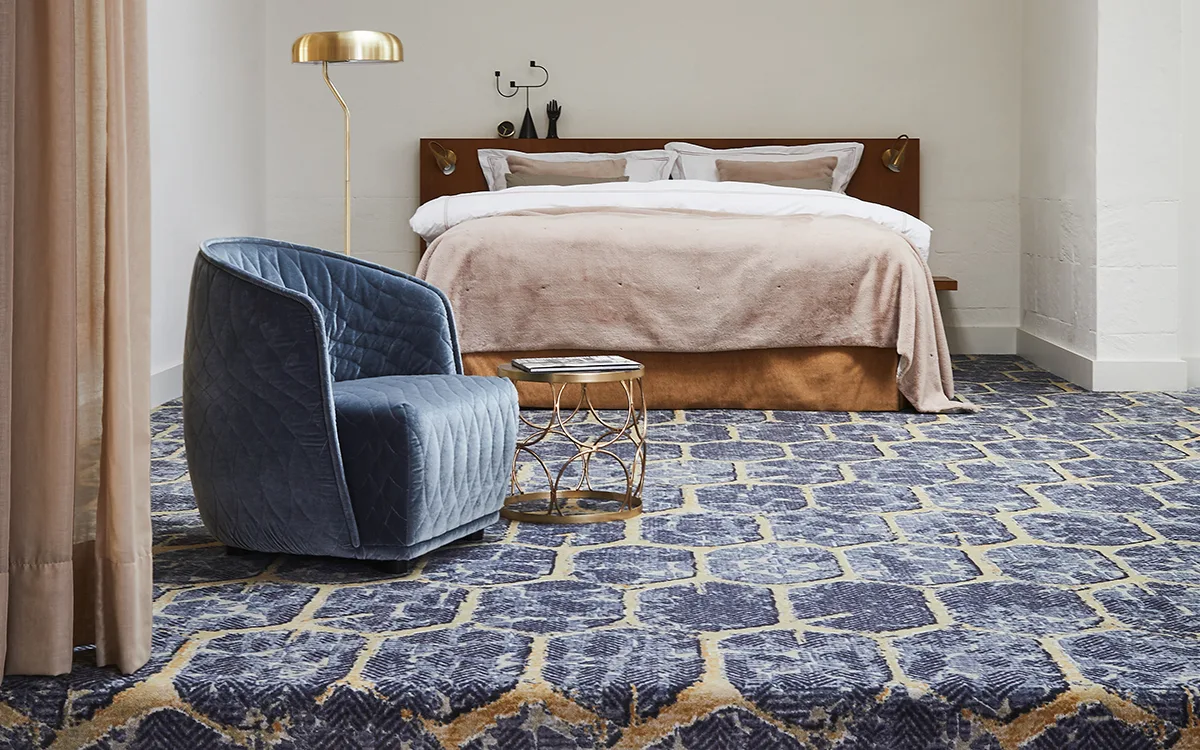 Desso tapijt slaapkamer blauw