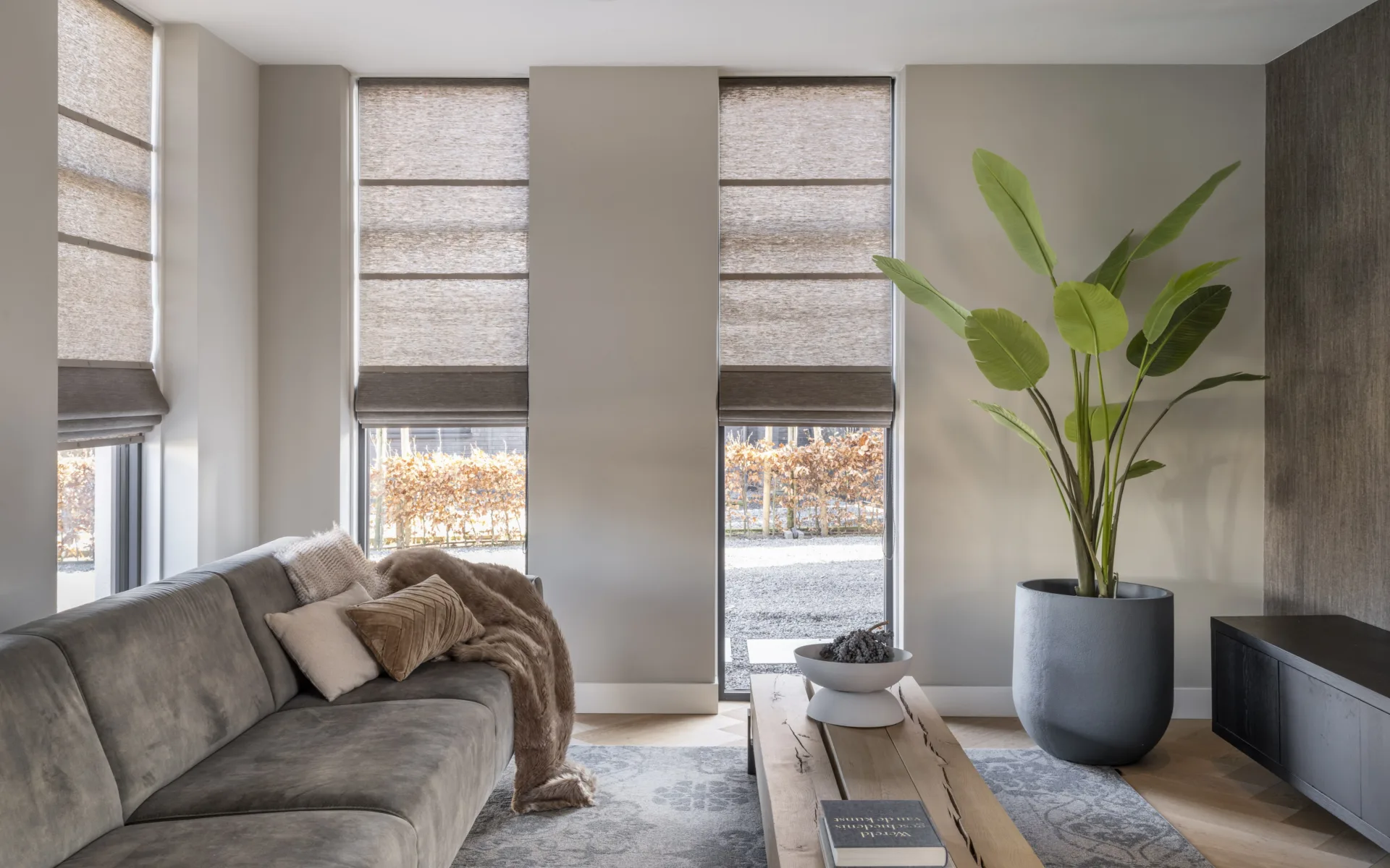 Stores plissés Zonnelux dans le salon