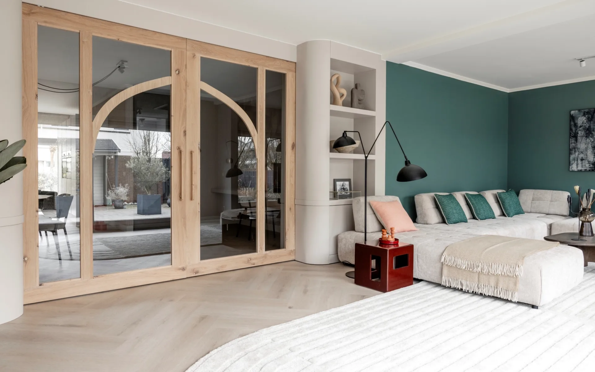 basic naturel pvc Coretec visgraat licht vloerverwarming ingefreesd woonkamer