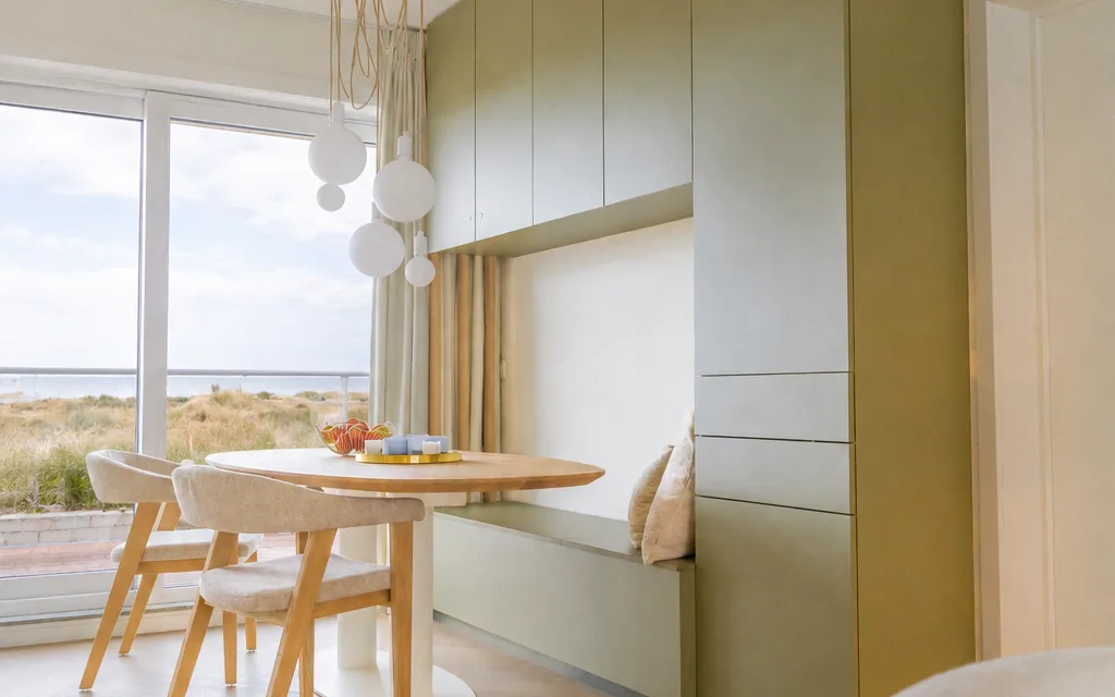 Make-over Bart Appeltans Ocean Calm Living met maatkast en parketvloer