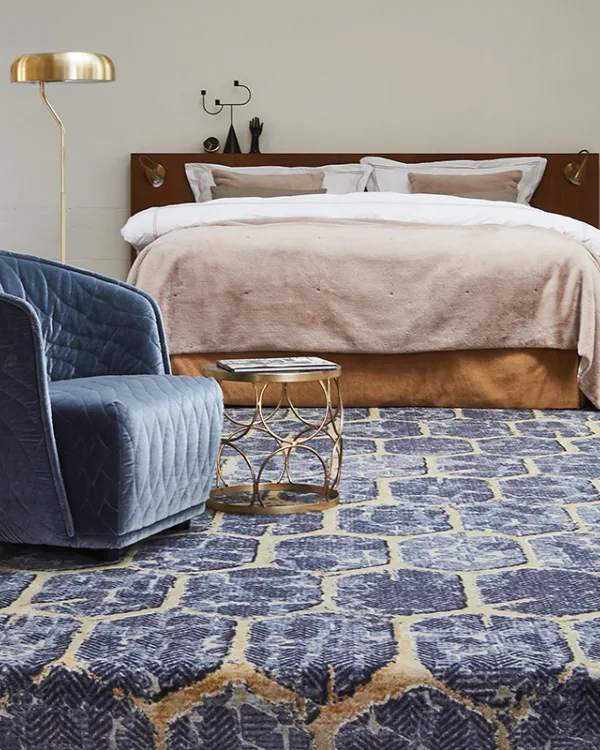 Blauw tapijt slaapkamer