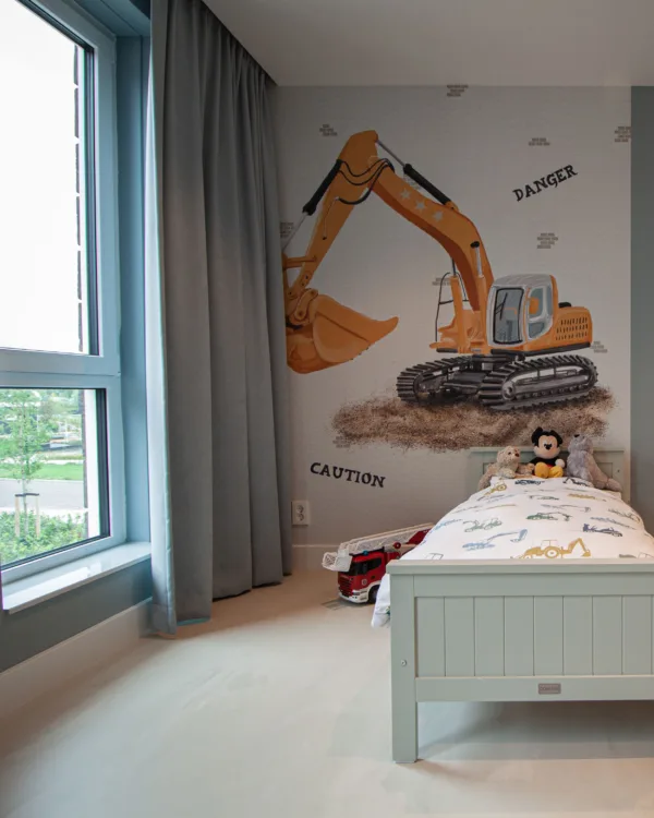 Kinderkamer met stoere gietvloer lichte kleuren