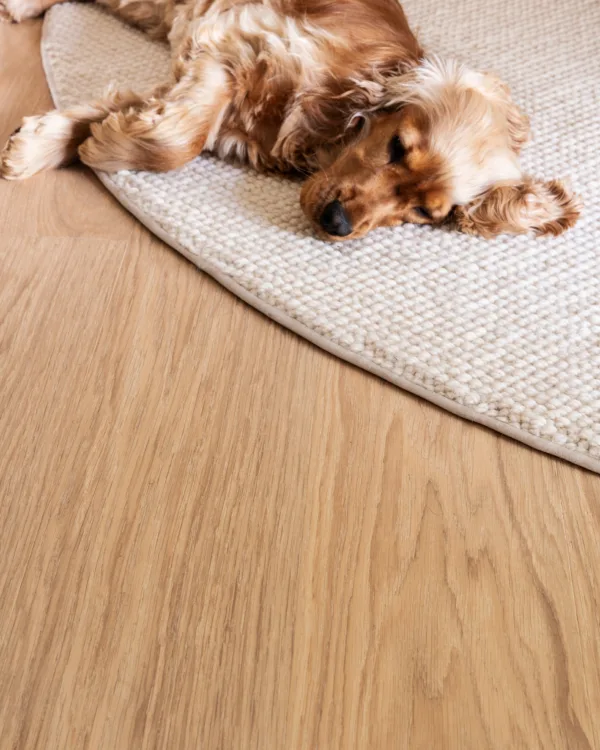 Un sol chaleureux pour votre salon : bois durci Woodura | Aanhuis.fr