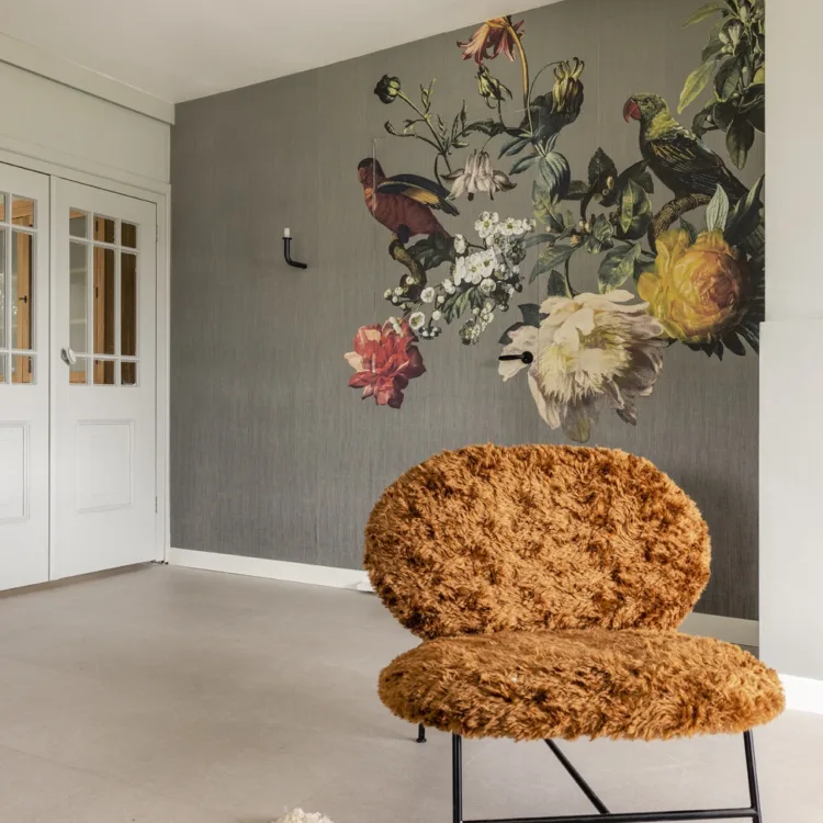 Woonkamer met groene accenten