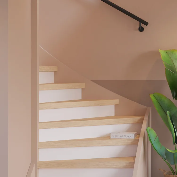 Trap in de kleur beige eiken wit